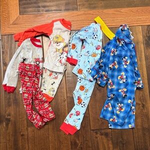 Toddler Character Pajama Bundle - Red, Light Blue, Blue